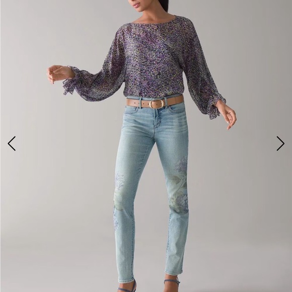 New With Tags Mid Rise Everyday Soft Floral Slim Ankle Jeans Sz 2 NEW 🍁🍁🍂 - Picture 3 of 10